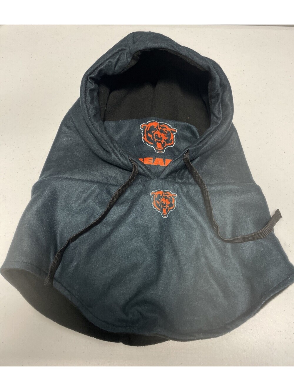 Chicago Bears Hooded Neck Gaiter Black Hat with Logo- NWOT